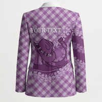 Poni Hawaii Cowboy Palaka Motifs Personalised Blazer Paniolo Festival Puakenikeni Lei LT14 - Polynesian Pride