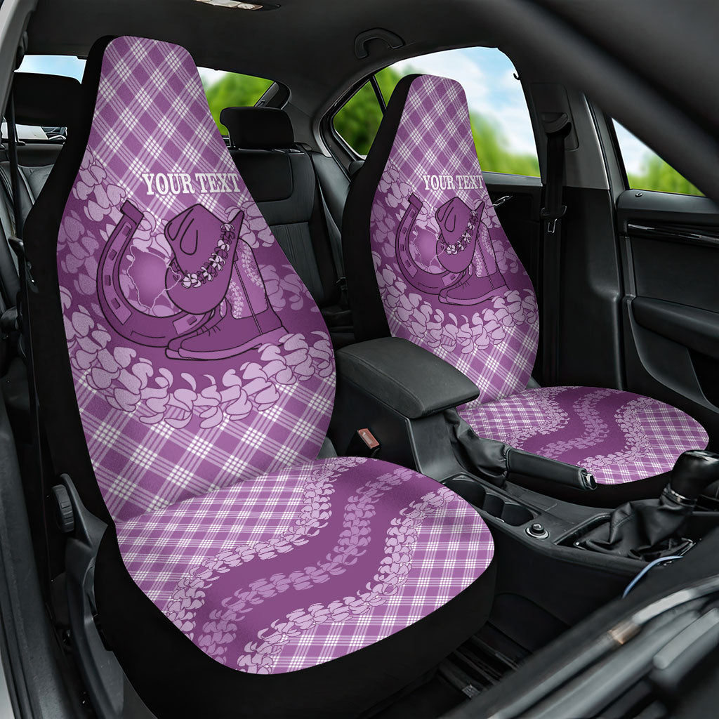 Poni Hawaii Cowboy Palaka Motifs Personalised Car Seat Cover Paniolo Festival Puakenikeni Lei