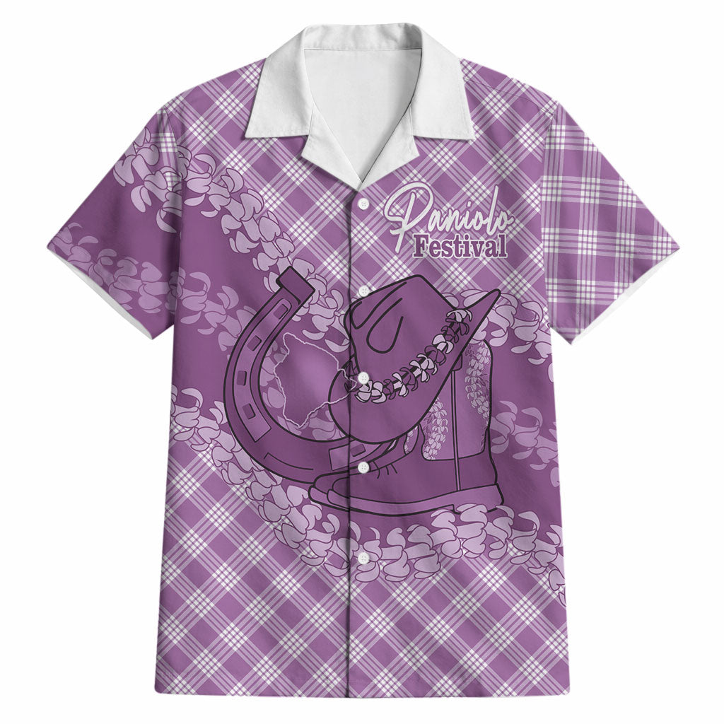 Poni Hawaii Cowboy Palaka Motifs Personalised Hawaiian Shirt Paniolo Festival Puakenikeni Lei