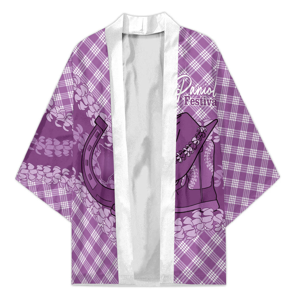 Poni Hawaii Cowboy Palaka Motifs Personalised Kimono Paniolo Festival Puakenikeni Lei