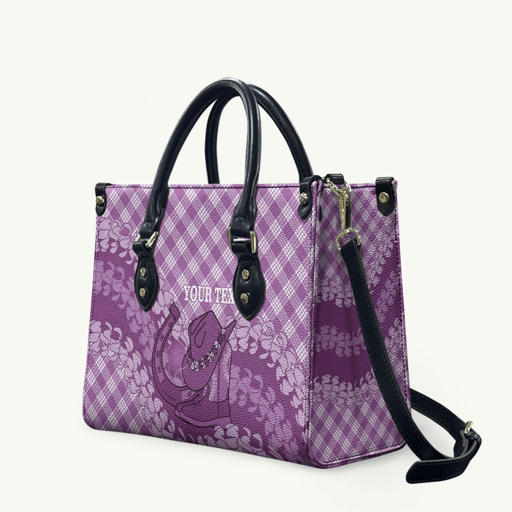Poni Hawaii Cowboy Palaka Motifs Personalised Leather Bag Paniolo Festival Puakenikeni Lei