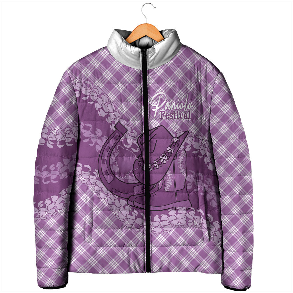 Poni Hawaii Cowboy Palaka Motifs Personalised Padded Jacket Paniolo Festival Puakenikeni Lei LT14 - Polynesian Pride