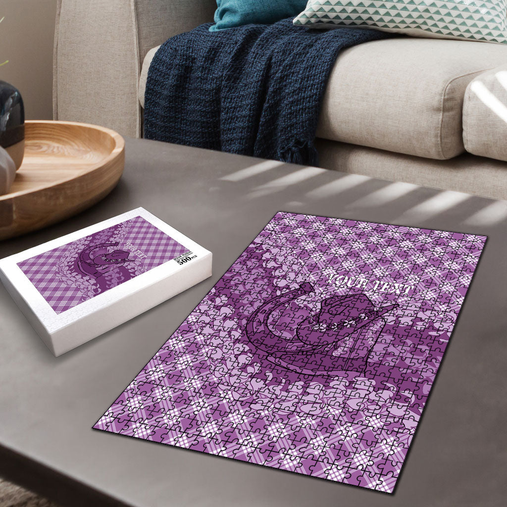 Poni Hawaii Cowboy Palaka Motifs Personalised Puzzle Paniolo Festival Puakenikeni Lei LT14 - Polynesian Pride