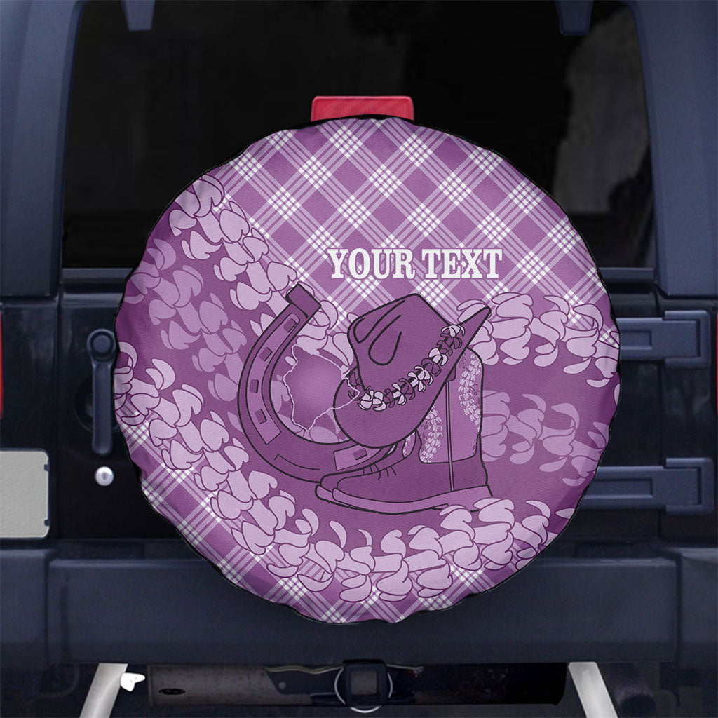 Poni Hawaii Cowboy Palaka Motifs Personalised Spare Tire Cover Paniolo Festival Puakenikeni Lei