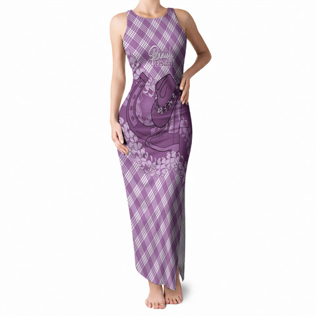 Poni Hawaii Cowboy Palaka Motifs Personalised Tank Maxi Dress Paniolo Festival Puakenikeni Lei