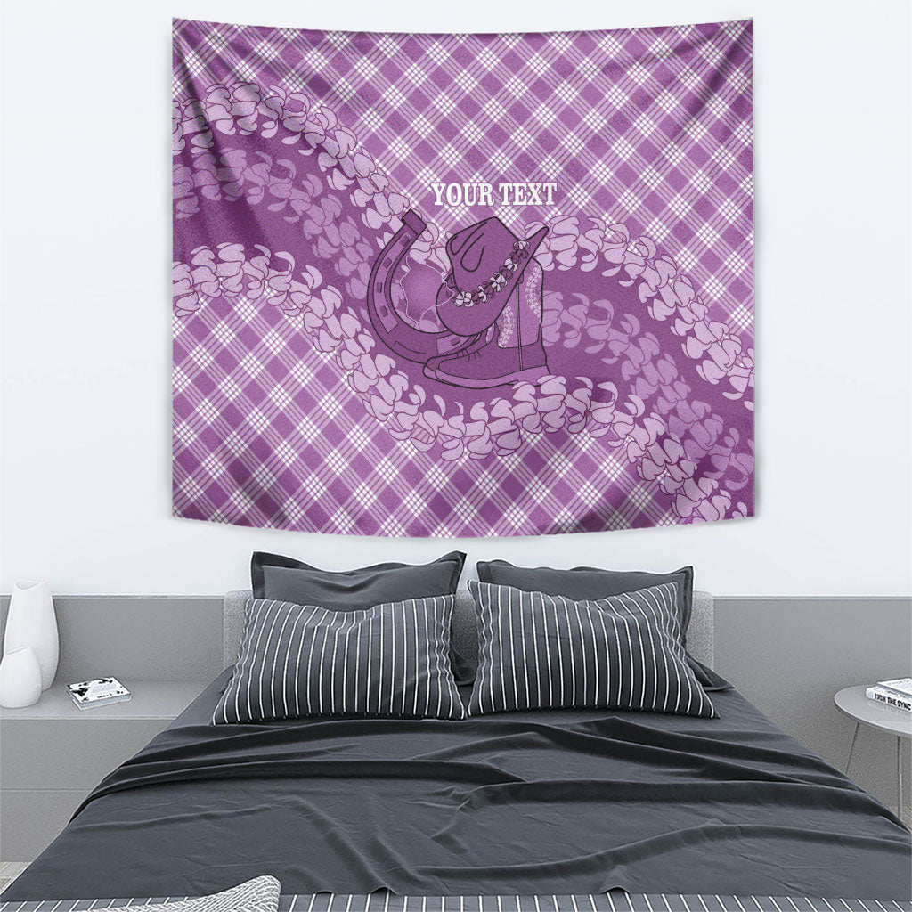 Poni Hawaii Cowboy Palaka Motifs Personalised Tapestry Paniolo Festival Puakenikeni Lei LT14 - Polynesian Pride