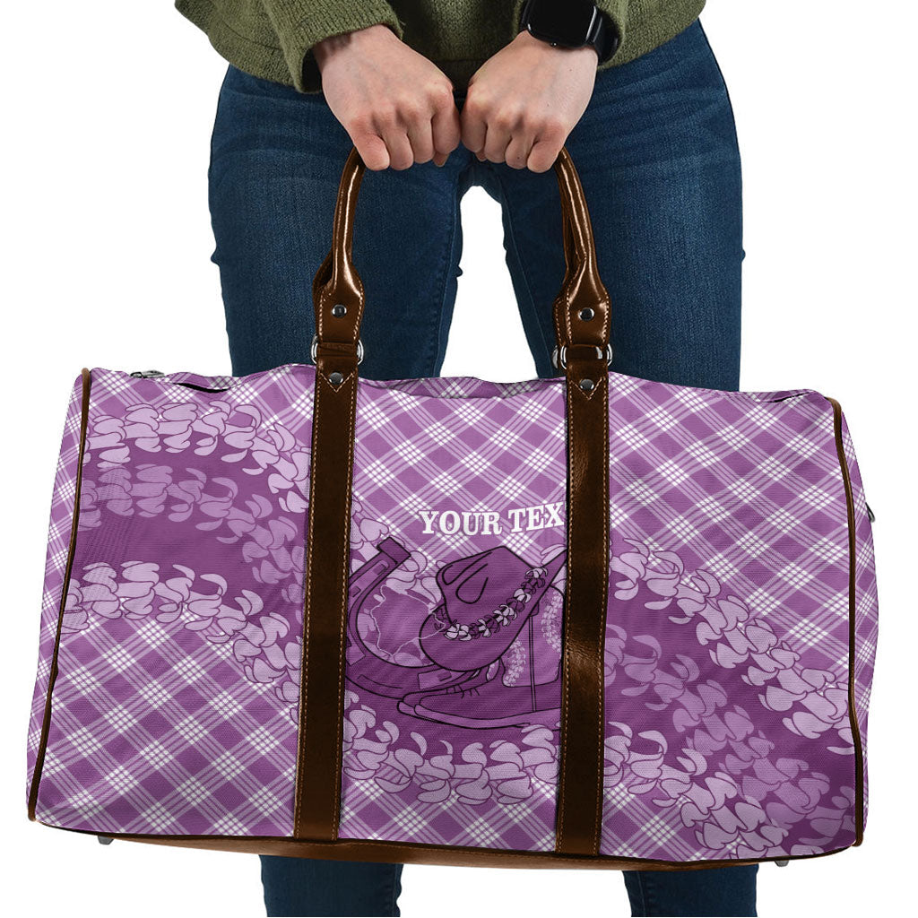 Poni Hawaii Cowboy Palaka Motifs Personalised Travel Bag Paniolo Festival Puakenikeni Lei