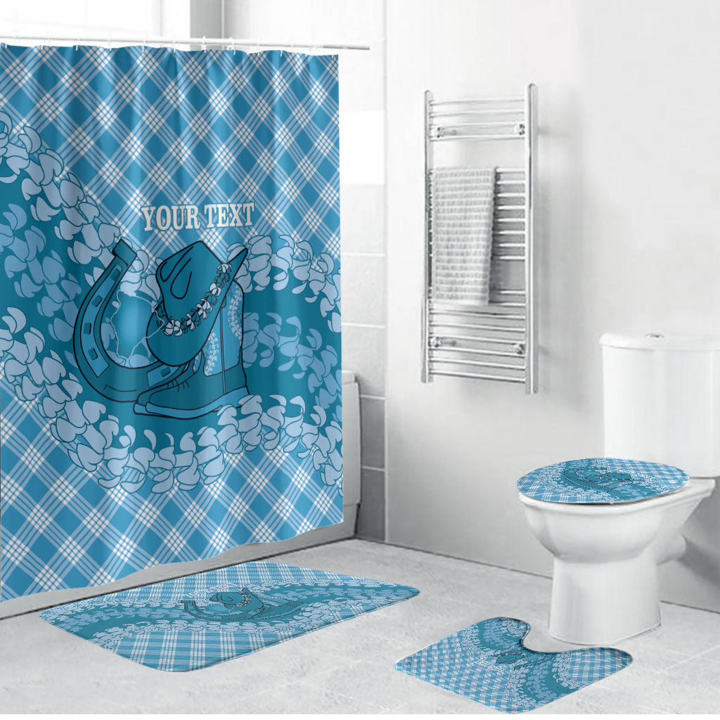 Polu Hawaii Cowboy Palaka Motifs Personalised Bathroom Set Paniolo Festival Puakenikeni Lei