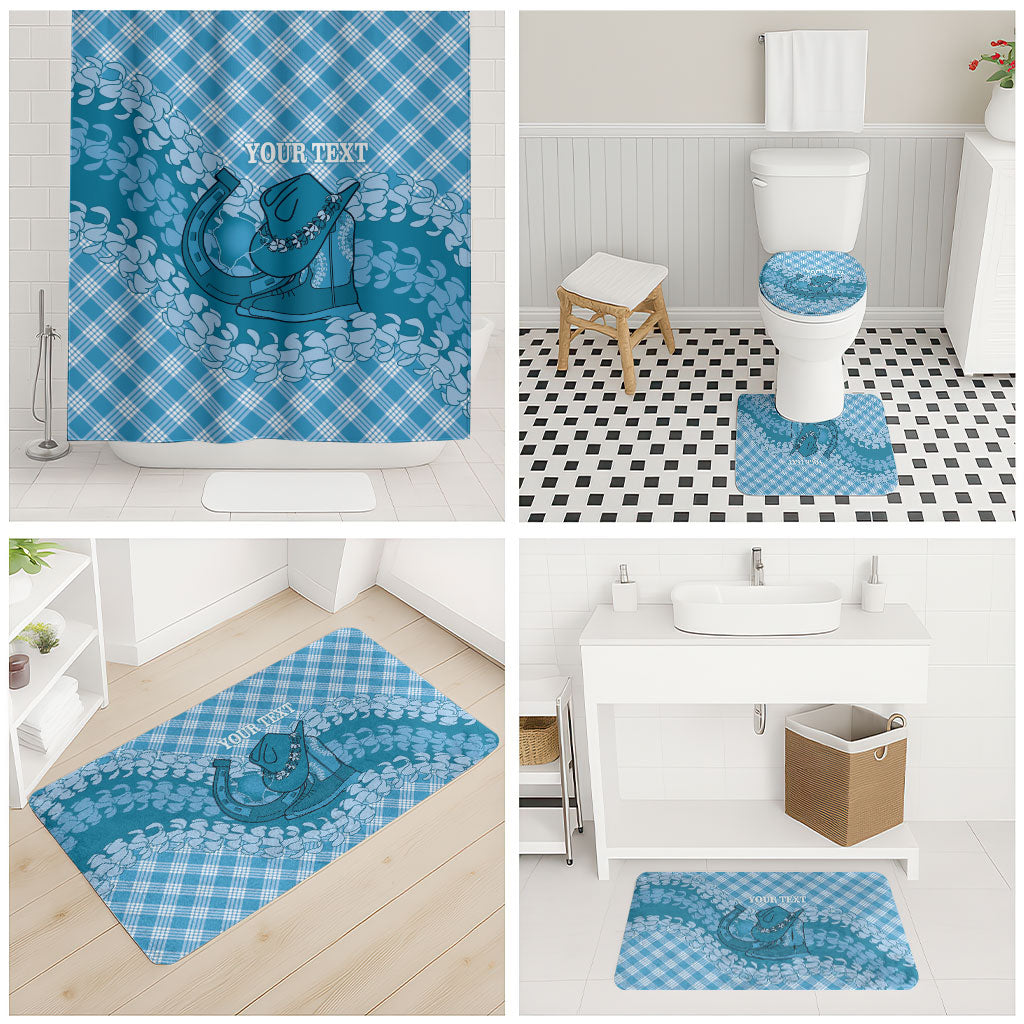 Polu Hawaii Cowboy Palaka Motifs Personalised Bathroom Set Paniolo Festival Puakenikeni Lei LT14 - Polynesian Pride