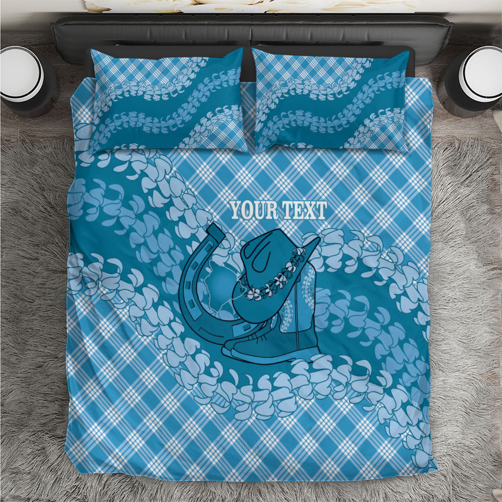 Polu Hawaii Cowboy Palaka Motifs Personalised Bedding Set Paniolo Festival Puakenikeni Lei