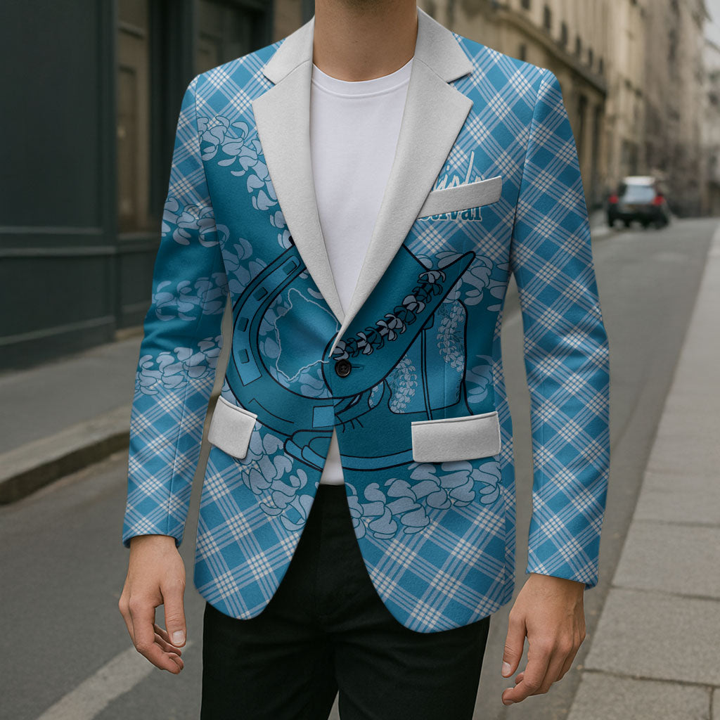 Polu Hawaii Cowboy Palaka Motifs Personalised Blazer Paniolo Festival Puakenikeni Lei LT14 - Polynesian Pride