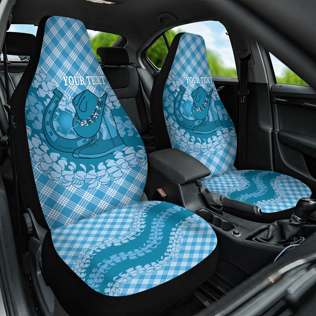 Polu Hawaii Cowboy Palaka Motifs Personalised Car Seat Cover Paniolo Festival Puakenikeni Lei