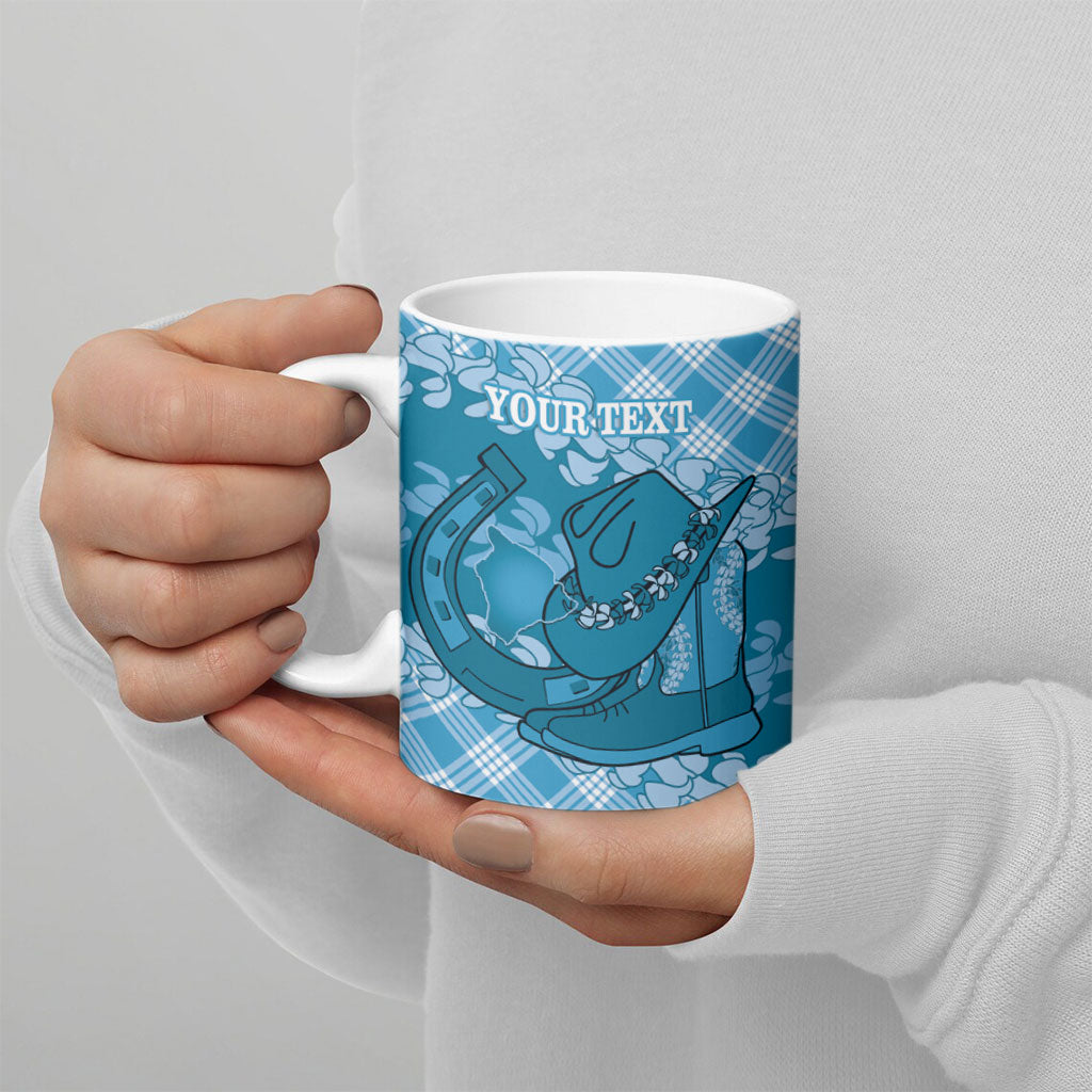 Polu Hawaii Cowboy Palaka Motifs Personalised Ceramic Mug Paniolo Festival Puakenikeni Lei LT14 - Polynesian Pride
