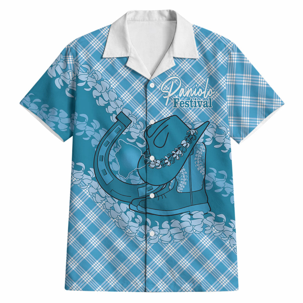 Polu Hawaii Cowboy Palaka Motifs Personalised Hawaiian Shirt Paniolo Festival Puakenikeni Lei