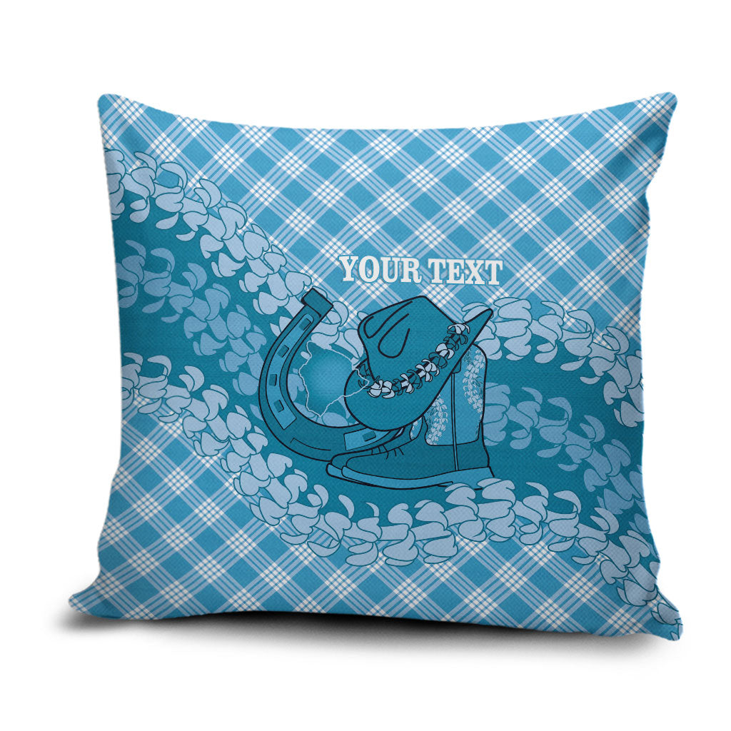 Polu Hawaii Cowboy Palaka Motifs Personalised Pillow Cover Paniolo Festival Puakenikeni Lei