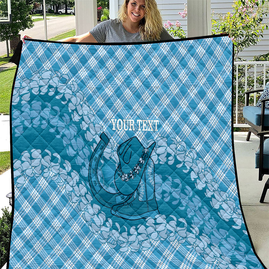 Polu Hawaii Cowboy Palaka Motifs Personalised Quilt Paniolo Festival Puakenikeni Lei