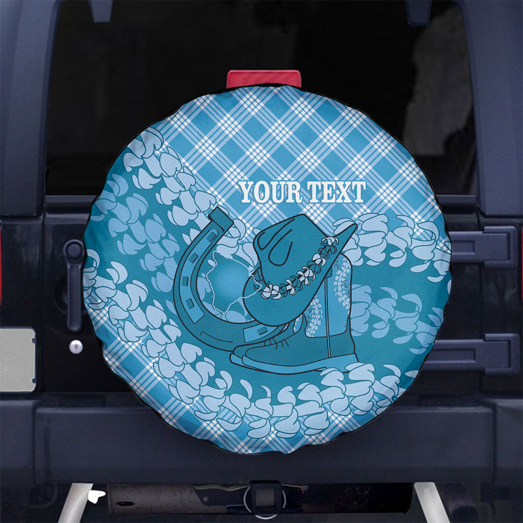 Polu Hawaii Cowboy Palaka Motifs Personalised Spare Tire Cover Paniolo Festival Puakenikeni Lei