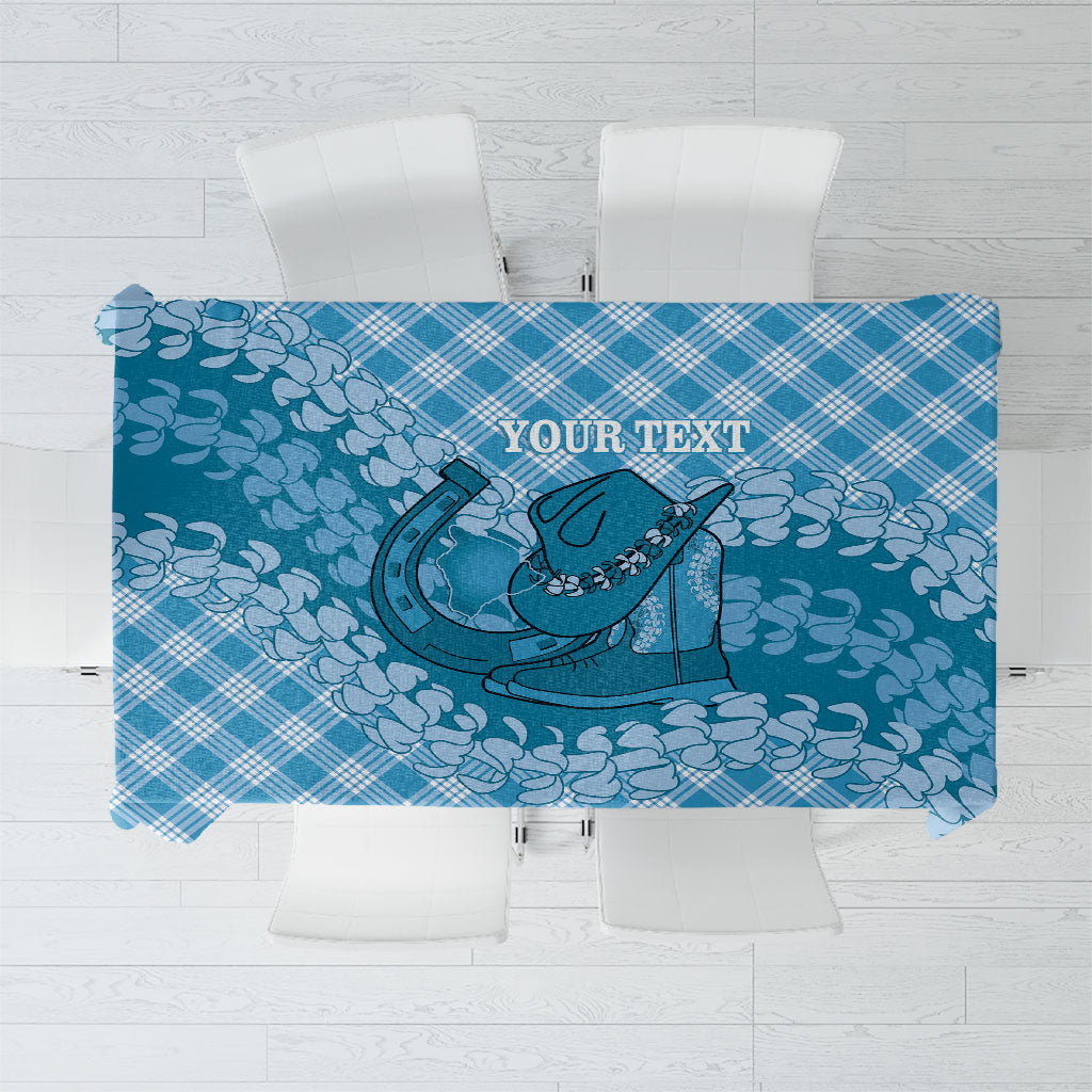Polu Hawaii Cowboy Palaka Motifs Personalised Tablecloth Paniolo Festival Puakenikeni Lei