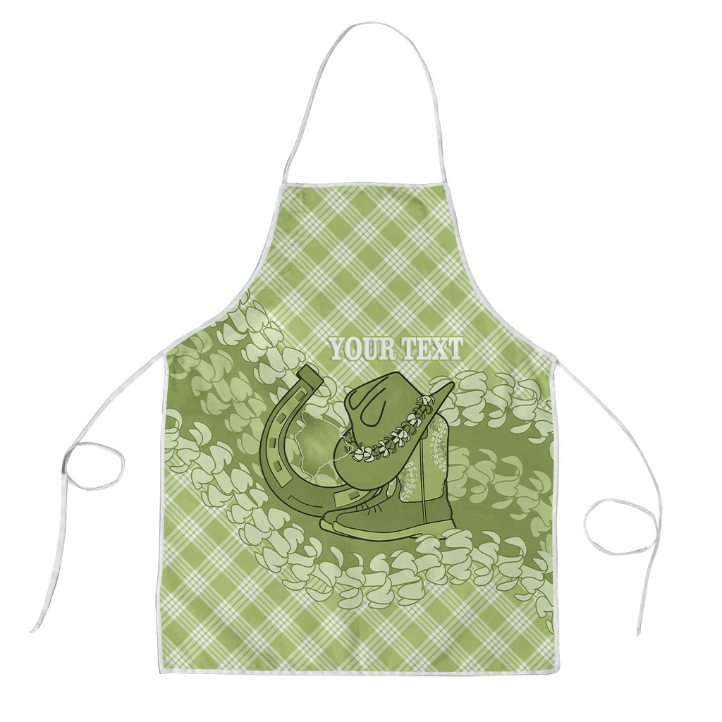 Omaomao Hawaii Cowboy Palaka Motifs Personalised Apron Paniolo Festival Puakenikeni Lei