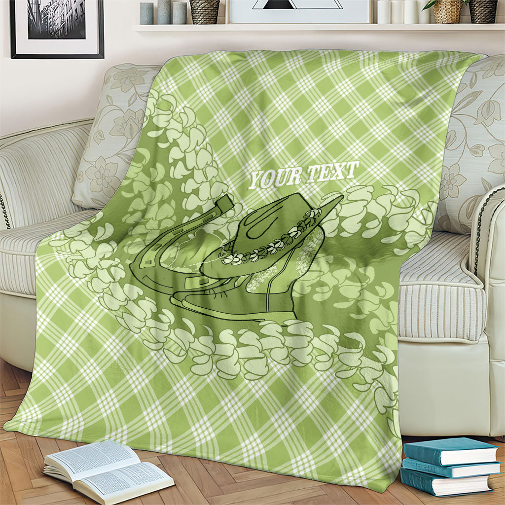 Omaomao Hawaii Cowboy Palaka Motifs Personalised Blanket Paniolo Festival Puakenikeni Lei LT14 - Polynesian Pride