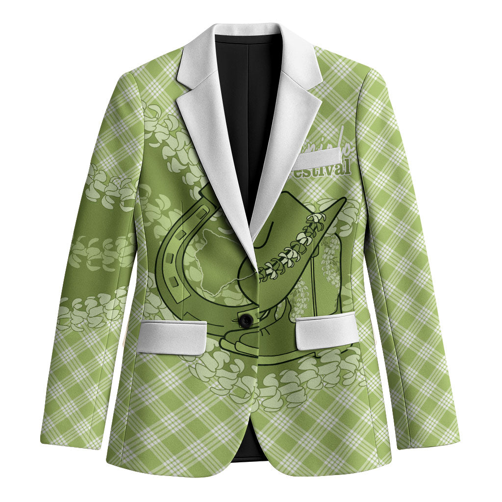 Omaomao Hawaii Cowboy Palaka Motifs Personalised Blazer Paniolo Festival Puakenikeni Lei