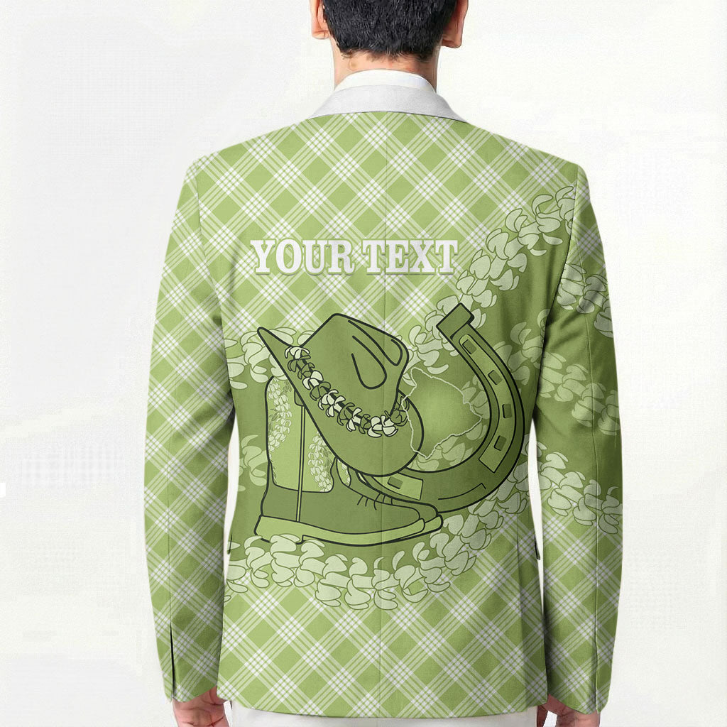 Omaomao Hawaii Cowboy Palaka Motifs Personalised Blazer Paniolo Festival Puakenikeni Lei LT14 - Polynesian Pride