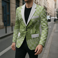 Omaomao Hawaii Cowboy Palaka Motifs Personalised Blazer Paniolo Festival Puakenikeni Lei LT14 - Polynesian Pride