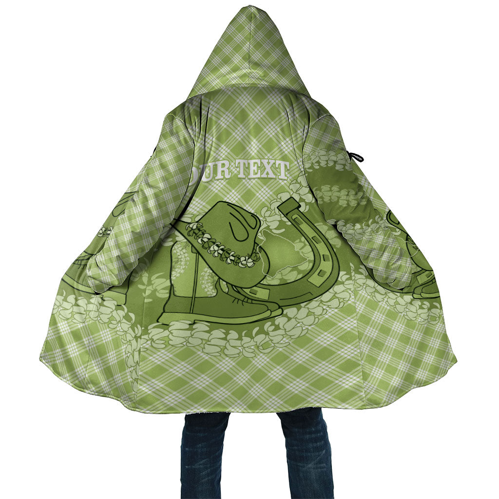 Omaomao Hawaii Cowboy Palaka Motifs Personalised Cloak Paniolo Festival Puakenikeni Lei