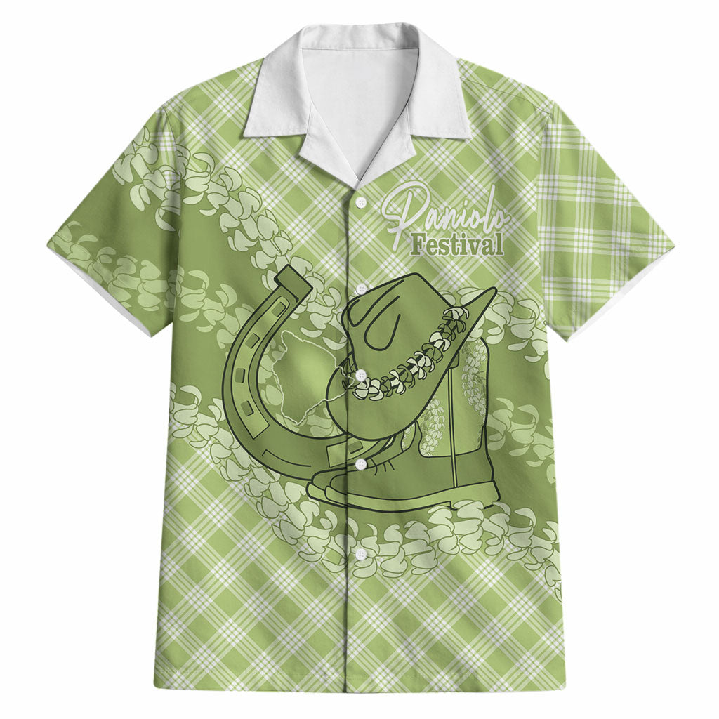 Omaomao Hawaii Cowboy Palaka Motifs Personalised Hawaiian Shirt Paniolo Festival Puakenikeni Lei