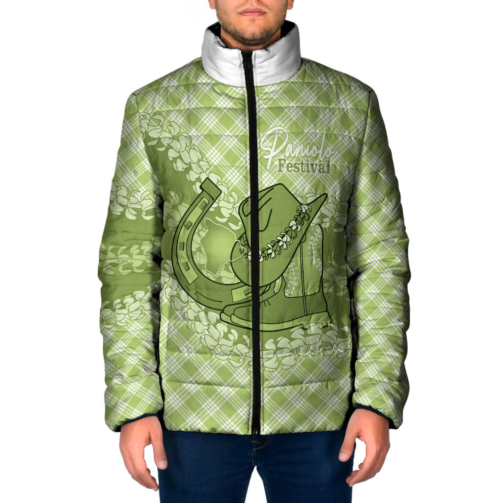 Omaomao Hawaii Cowboy Palaka Motifs Personalised Padded Jacket Paniolo Festival Puakenikeni Lei