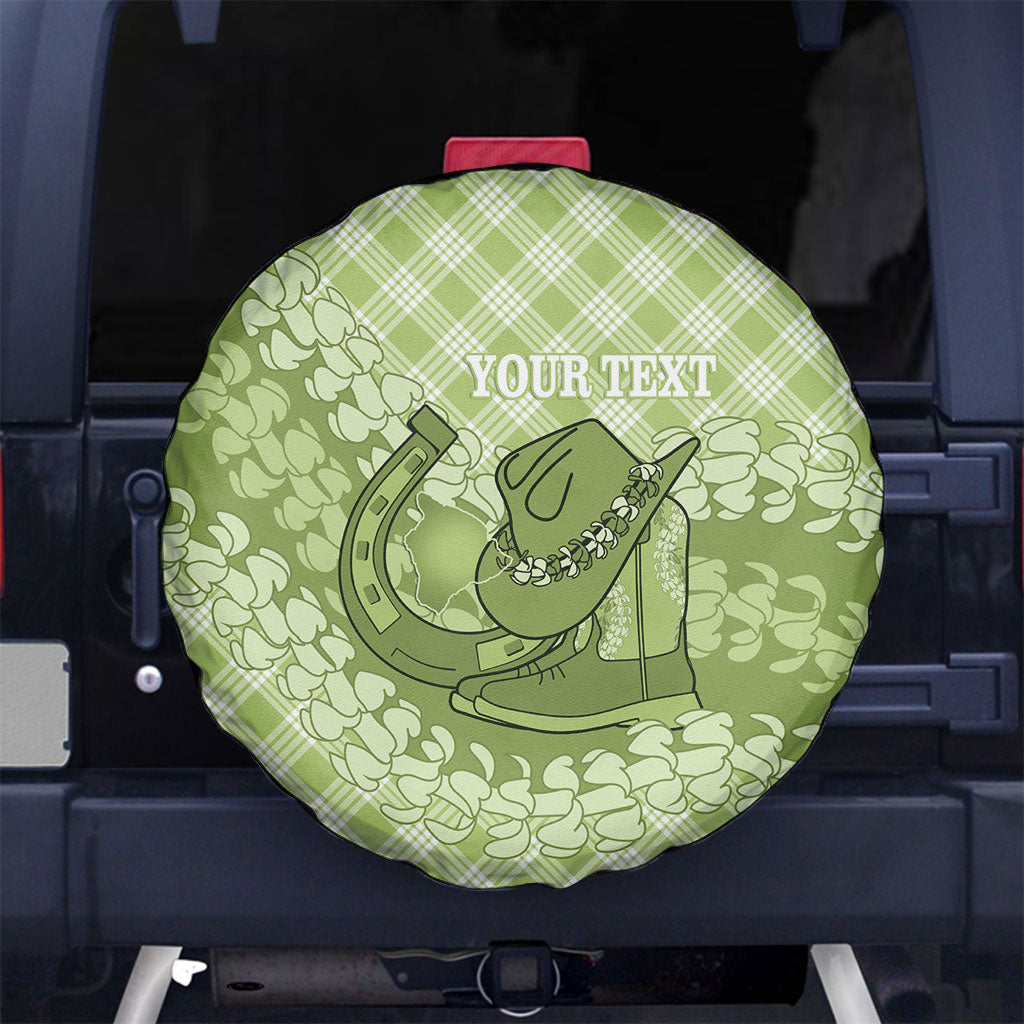 Omaomao Hawaii Cowboy Palaka Motifs Personalised Spare Tire Cover Paniolo Festival Puakenikeni Lei
