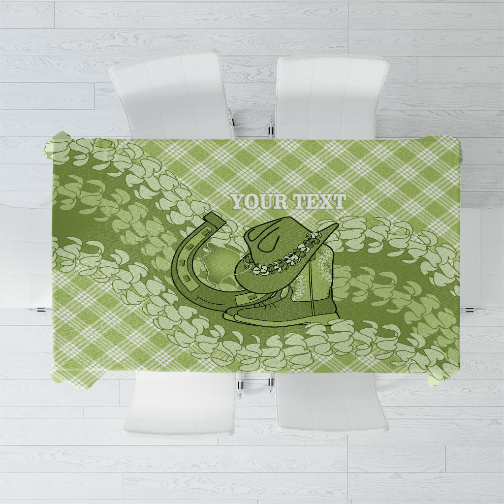 Omaomao Hawaii Cowboy Palaka Motifs Personalised Tablecloth Paniolo Festival Puakenikeni Lei