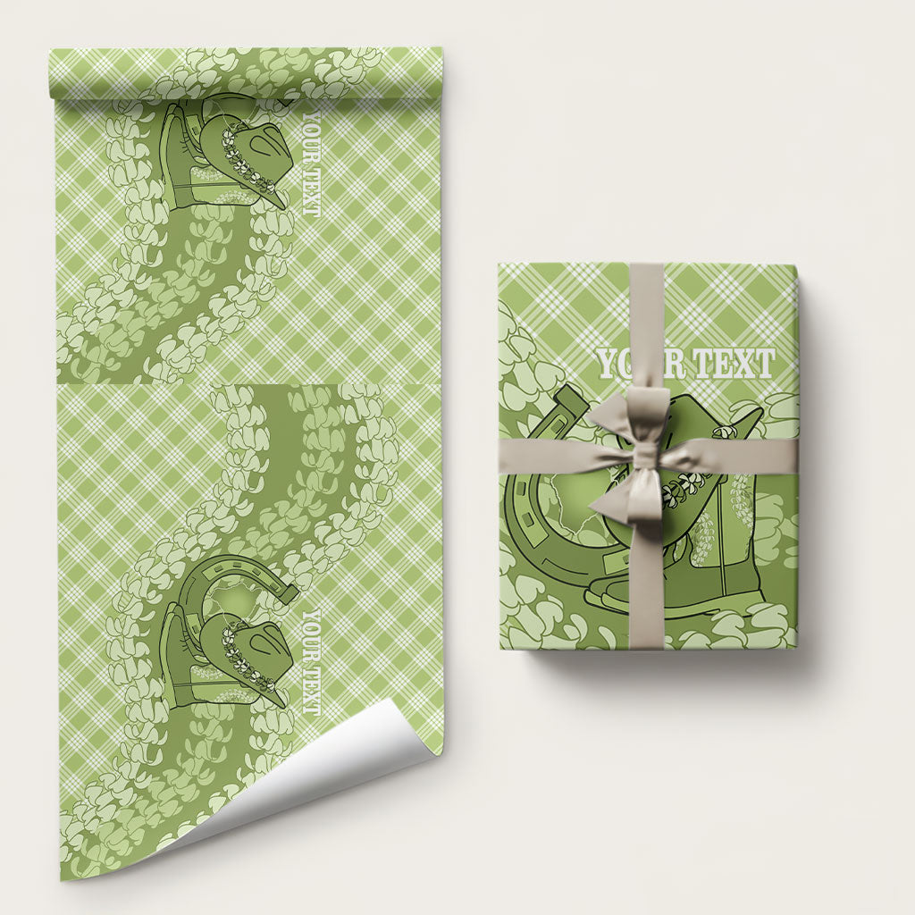 Omaomao Hawaii Cowboy Palaka Motifs Personalised Wrapping Paper Paniolo Festival Puakenikeni Lei