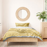 Melemele Hawaii Cowboy Palaka Motifs Personalised Bedding Set Paniolo Festival Puakenikeni Lei LT14 - Polynesian Pride
