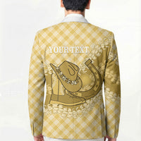 Melemele Hawaii Cowboy Palaka Motifs Personalised Blazer Paniolo Festival Puakenikeni Lei LT14 - Polynesian Pride