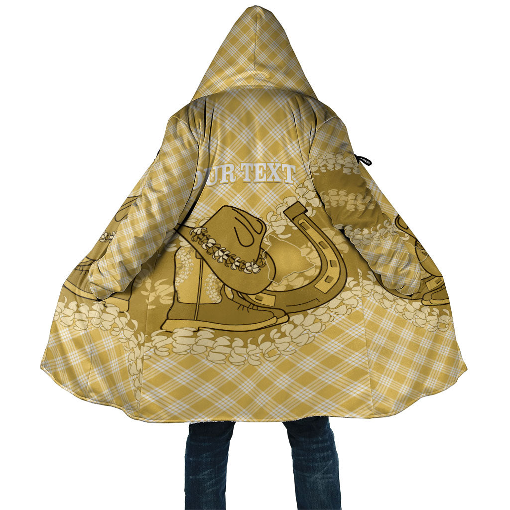 Melemele Hawaii Cowboy Palaka Motifs Personalised Cloak Paniolo Festival Puakenikeni Lei