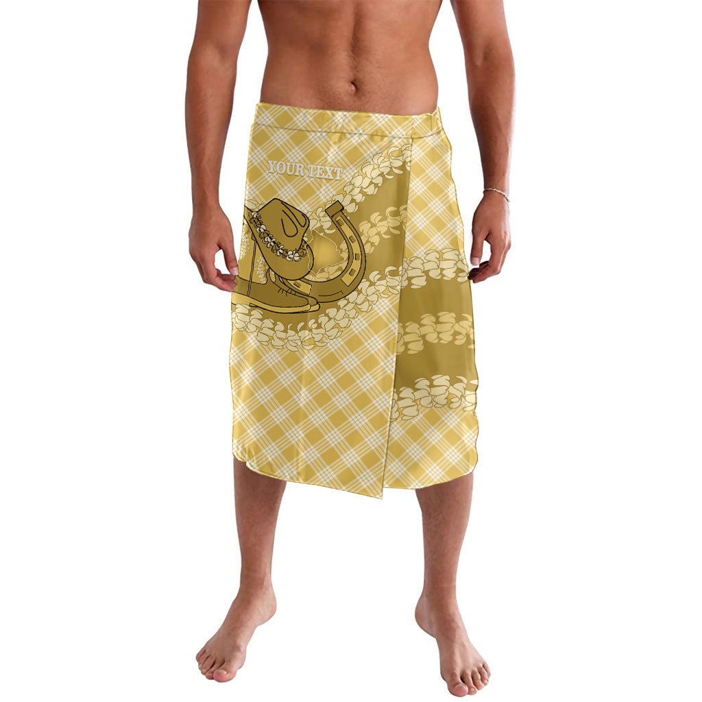 Melemele Hawaii Cowboy Palaka Motifs Personalised Lavalava Paniolo Festival Puakenikeni Lei