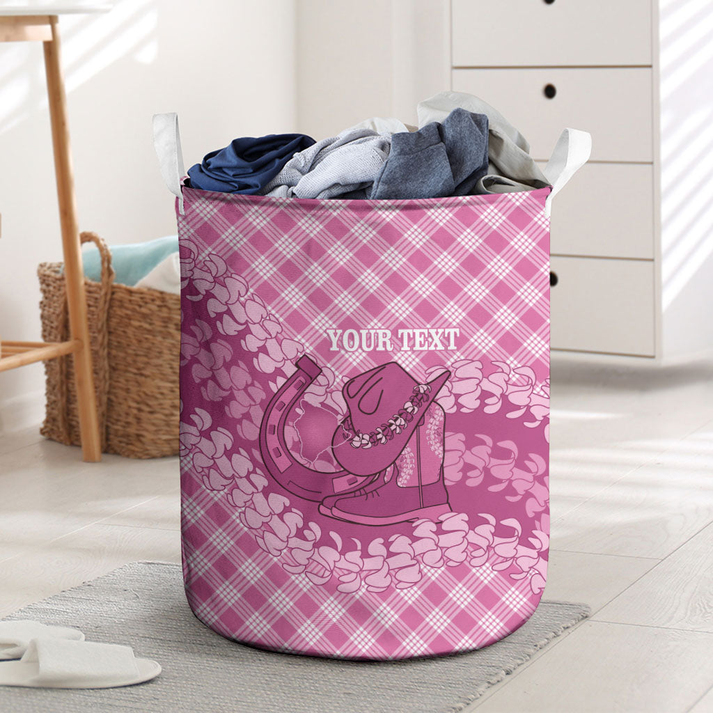 Alaka Hawaii Cowboy Palaka Motifs Personalised Laundry Basket Paniolo Festival Puakenikeni Lei