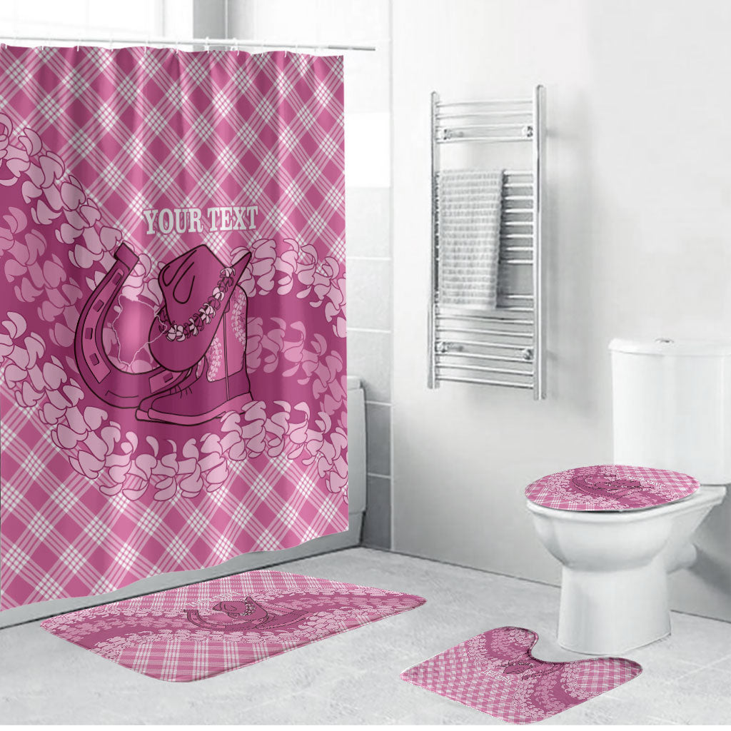Alaka Hawaii Cowboy Palaka Motifs Personalised Bathroom Set Paniolo Festival Puakenikeni Lei