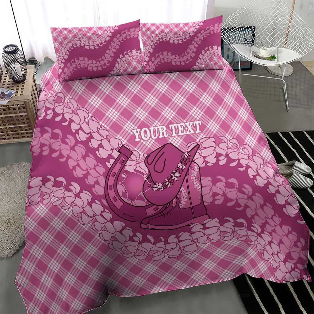 Alaka Hawaii Cowboy Palaka Motifs Personalised Bedding Set Paniolo Festival Puakenikeni Lei LT14 - Polynesian Pride