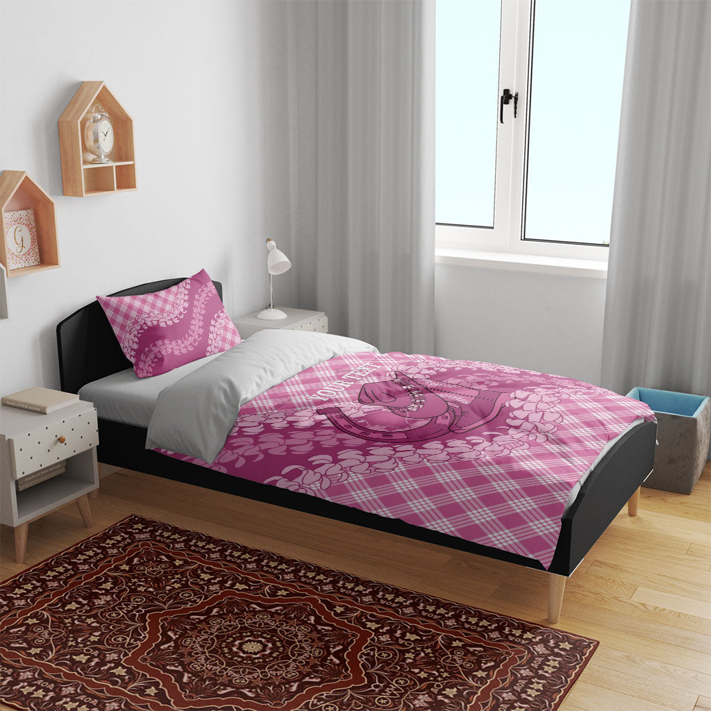 Alaka Hawaii Cowboy Palaka Motifs Personalised Bedding Set Paniolo Festival Puakenikeni Lei LT14 - Polynesian Pride