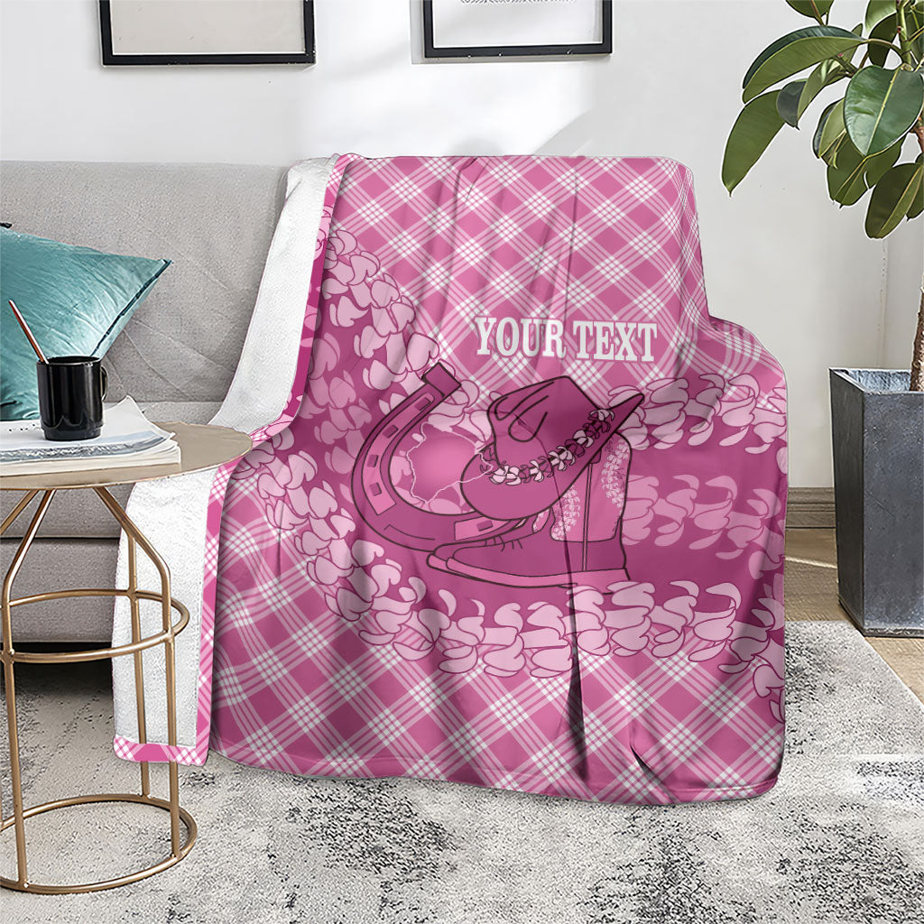 Alaka Hawaii Cowboy Palaka Motifs Personalised Blanket Paniolo Festival Puakenikeni Lei LT14 - Polynesian Pride
