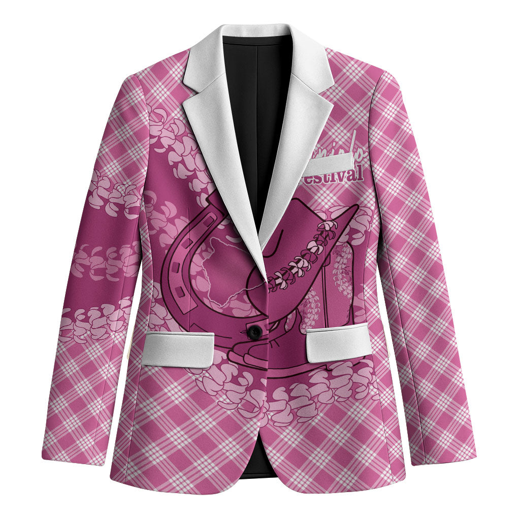 Alaka Hawaii Cowboy Palaka Motifs Personalised Blazer Paniolo Festival Puakenikeni Lei