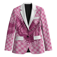 Alaka Hawaii Cowboy Palaka Motifs Personalised Blazer Paniolo Festival Puakenikeni Lei LT14 Unisex Pink - Polynesian Pride