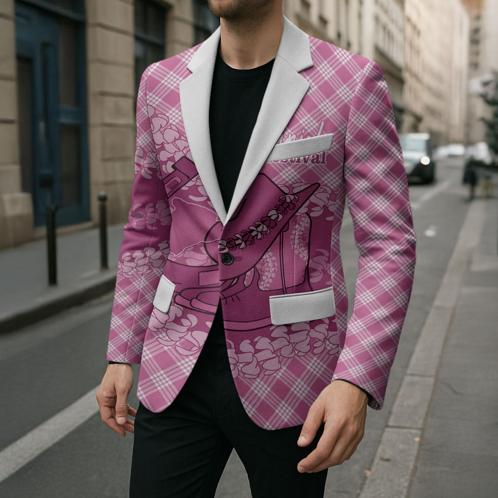 Alaka Hawaii Cowboy Palaka Motifs Personalised Blazer Paniolo Festival Puakenikeni Lei LT14 - Polynesian Pride