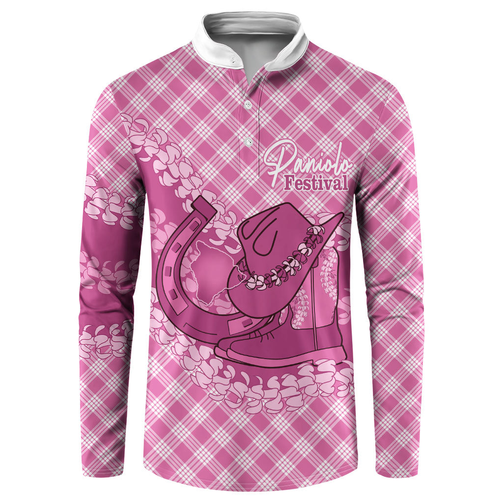 Alaka Hawaii Cowboy Palaka Motifs Personalised Button Sweatshirt Paniolo Festival Puakenikeni Lei