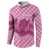 Alaka Hawaii Cowboy Palaka Motifs Personalised Button Sweatshirt Paniolo Festival Puakenikeni Lei LT14 - Polynesian Pride