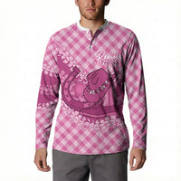 Alaka Hawaii Cowboy Palaka Motifs Personalised Button Sweatshirt Paniolo Festival Puakenikeni Lei LT14 - Polynesian Pride