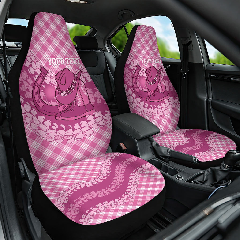 Alaka Hawaii Cowboy Palaka Motifs Personalised Car Seat Cover Paniolo Festival Puakenikeni Lei