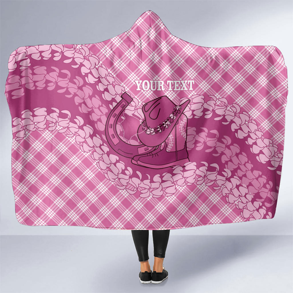 Alaka Hawaii Cowboy Palaka Motifs Personalised Hooded Blanket Paniolo Festival Puakenikeni Lei